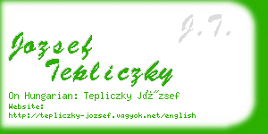 jozsef tepliczky business card